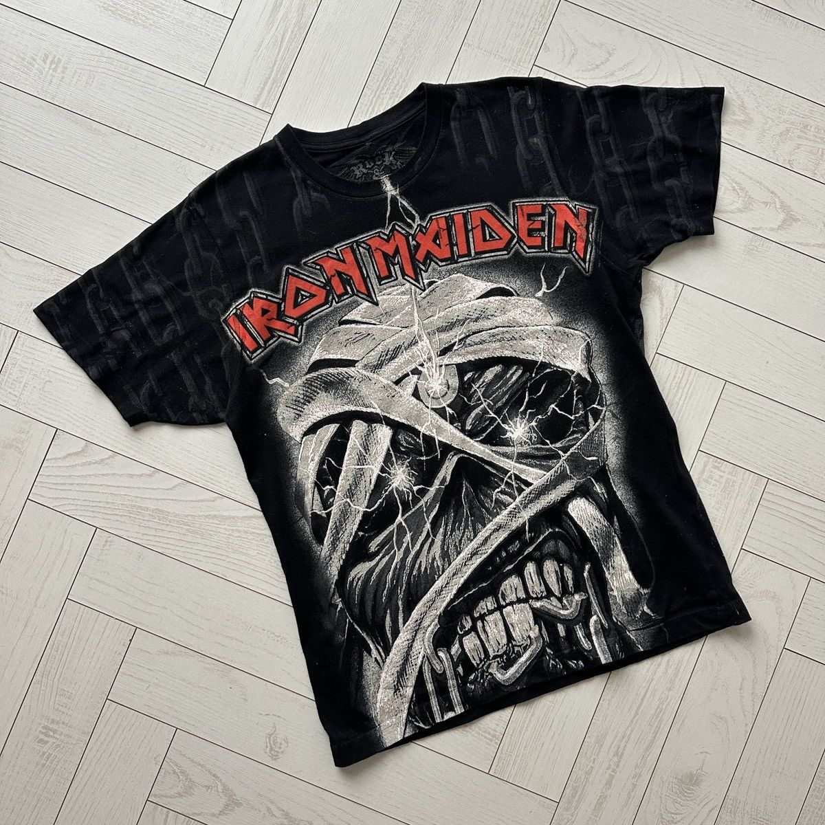 Iron Maiden Vintage 00s Iron Maiden Bravado AOP tee y2k Powerslave Rock Size US M / EU 48-50 / 2 - 5 Thumbnail