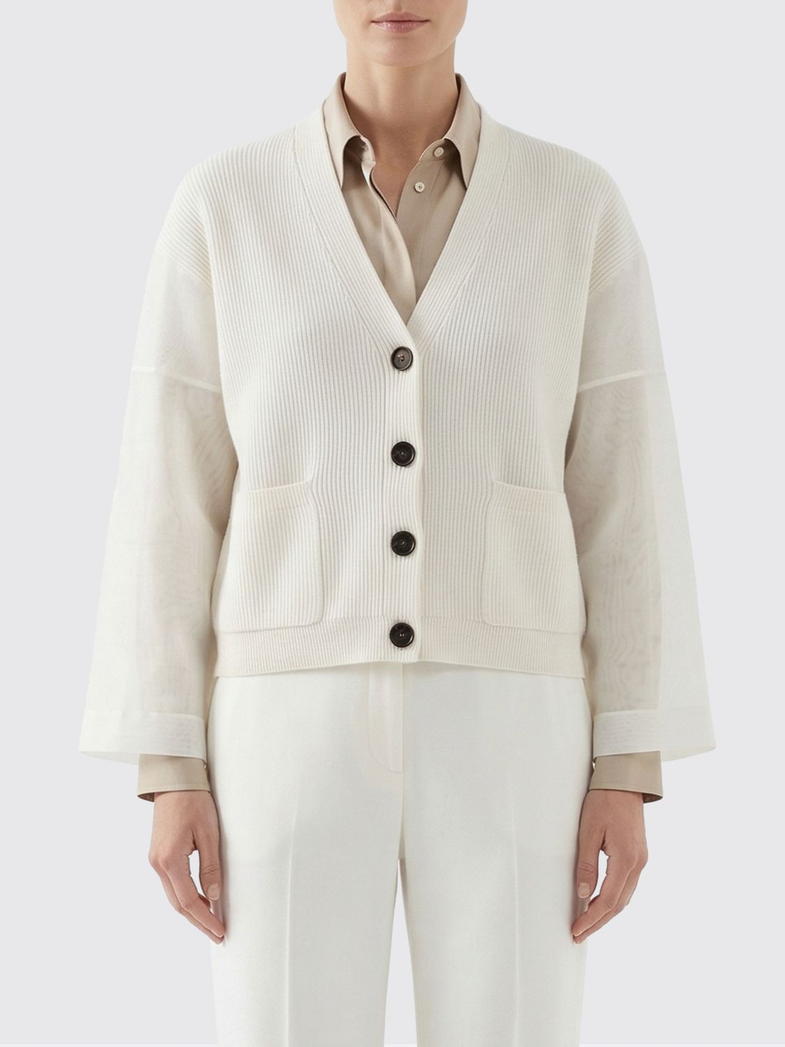 Brunello Cucinelli Brunello Cucinelli Sweater Woman White Size M / US 6-8 / IT 42-44 - 1 Thumbnail