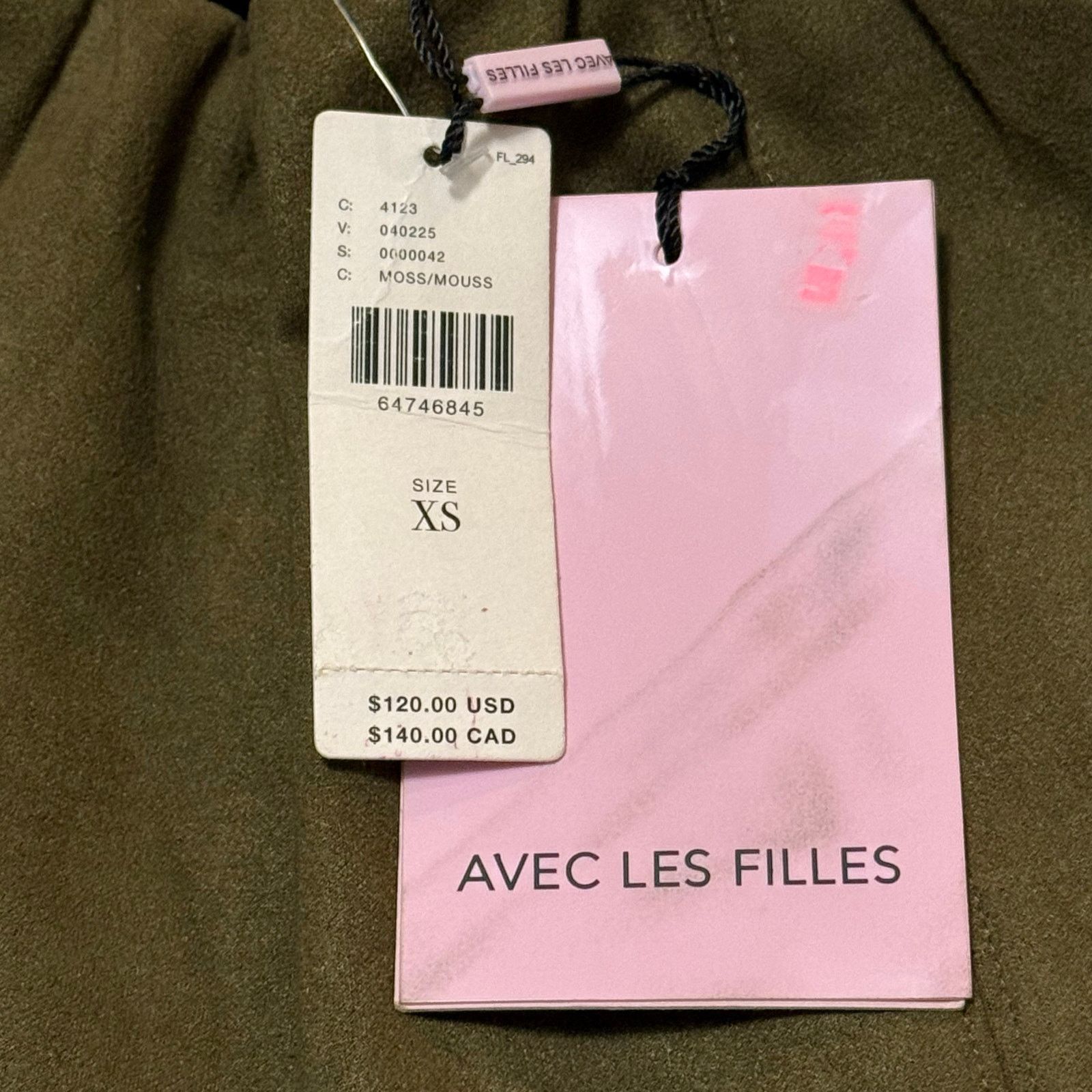 AVEC LES FILLES × Anthropologie Avec Les Filles Slit Front Leggings Ankle Pants Green XS Size 22" - 6 Thumbnail