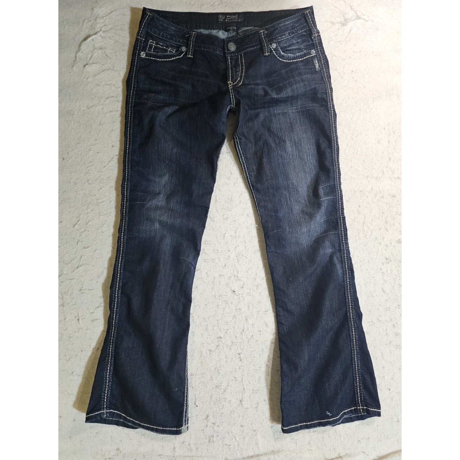 Silver Jeans Co. Silver Jeans Frances Jeans Women W31xL31 Dark Wash Bootcut Mid Stretch Size 24" / US 00 / IT 34 - 7 Thumbnail