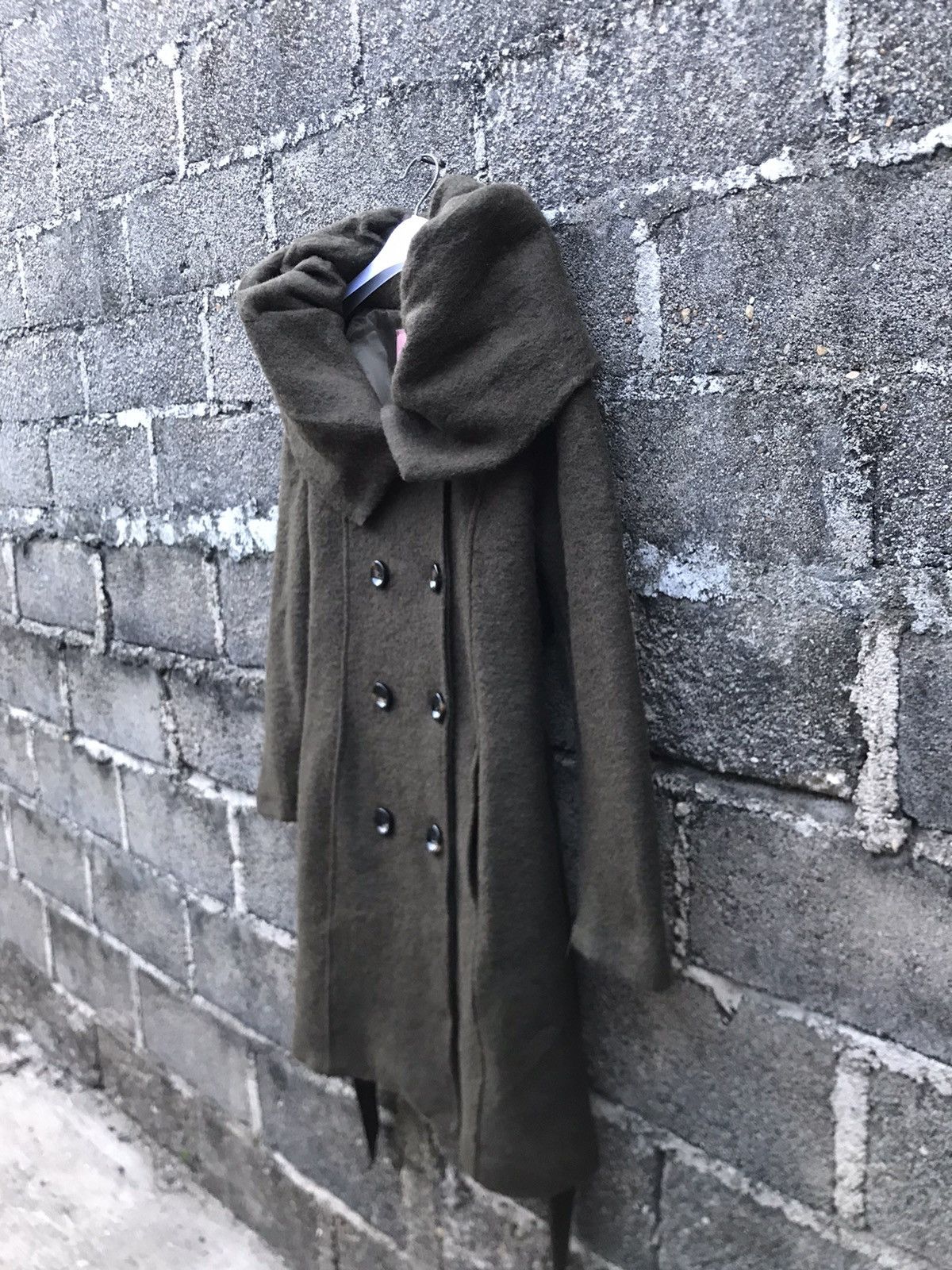 Vintage ⚡️Kavach Italy Waterfall Collar Trench Coat Wool Jacket Size M / US 6-8 / IT 42-44 - 3 Thumbnail