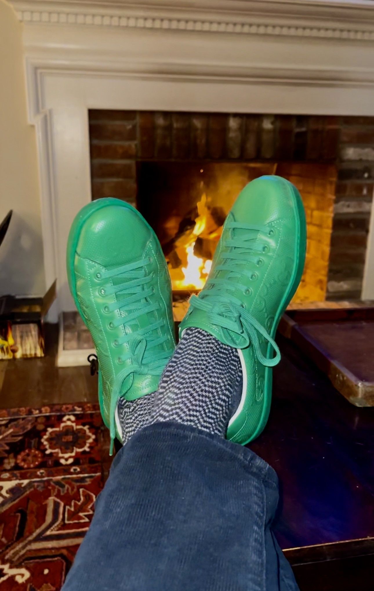 Gucci Gucci Embossed Leather Sneaker – Green Size US 6.5 / EU 39-40 - 4 Thumbnail