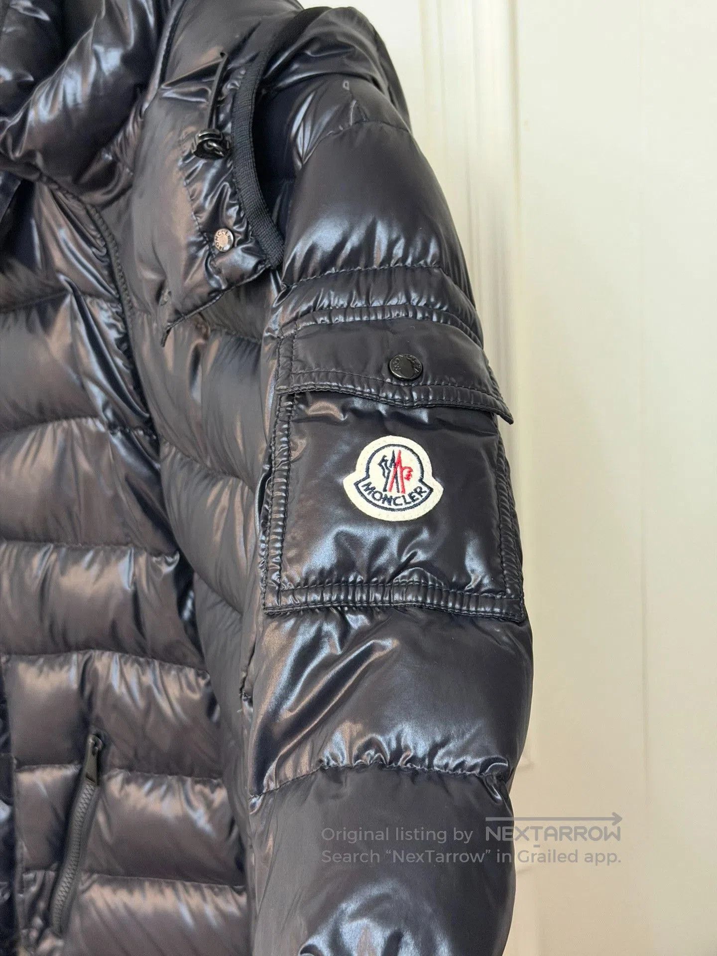 Moncler Moncler Women's Black Shiny Short Hooded Down Jacket. Size L / US 10 / IT 46 - 2 Thumbnail