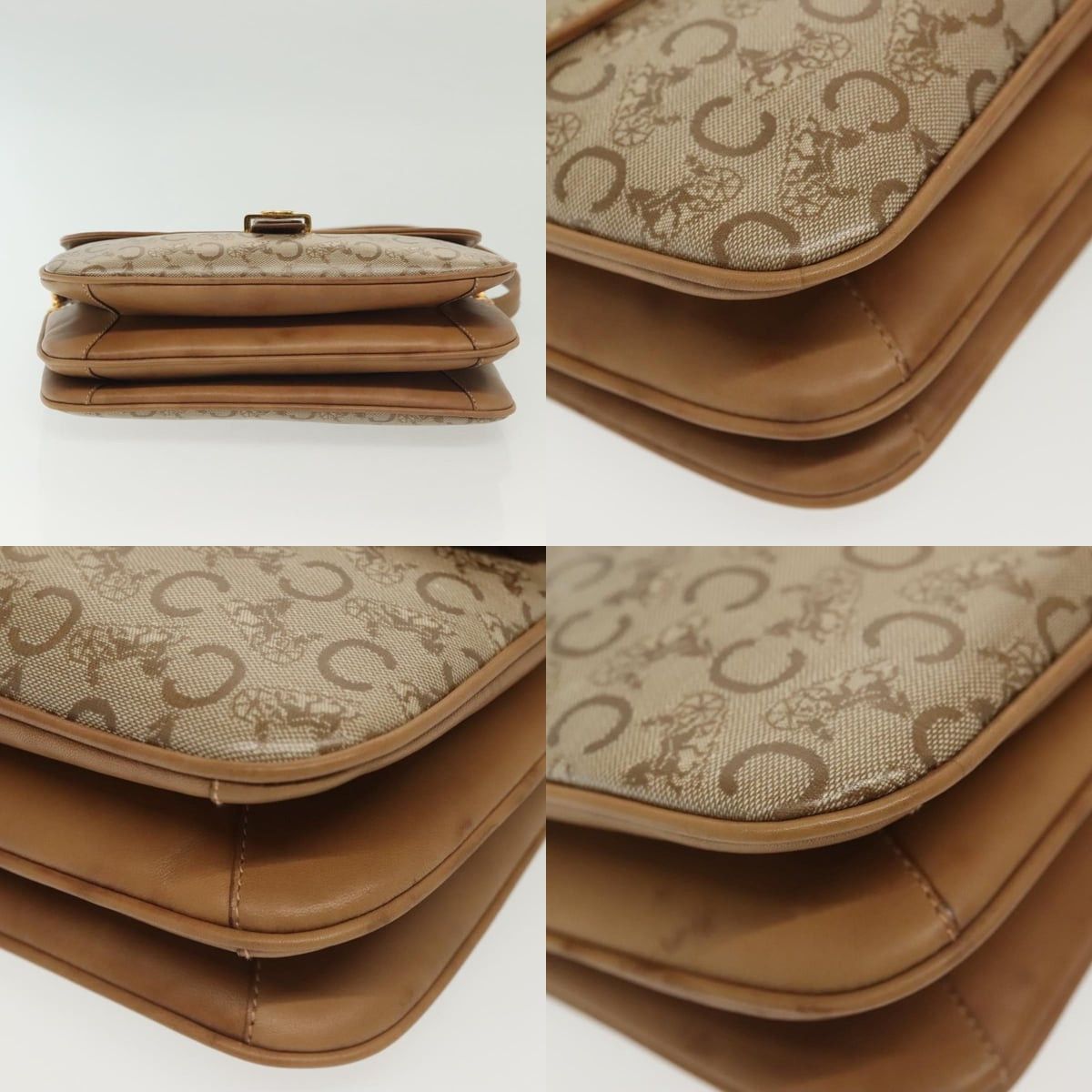 Celine CELINE Macadam Canvas Shoulder Bag Pvc Beige Gold Size ONE SIZE - 10 Thumbnail