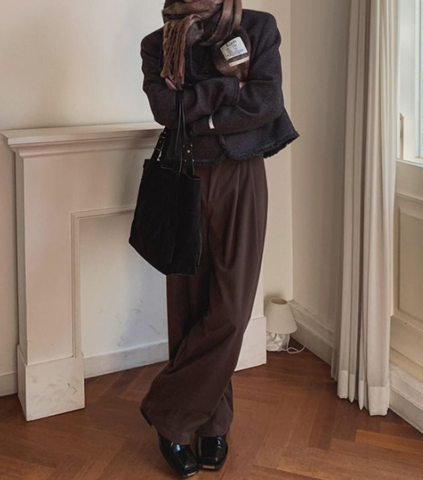 Other Brown Wide Leg Pants, Men's Relaxed Fit Trousers Size US 32 / EU 48 - 3 Thumbnail