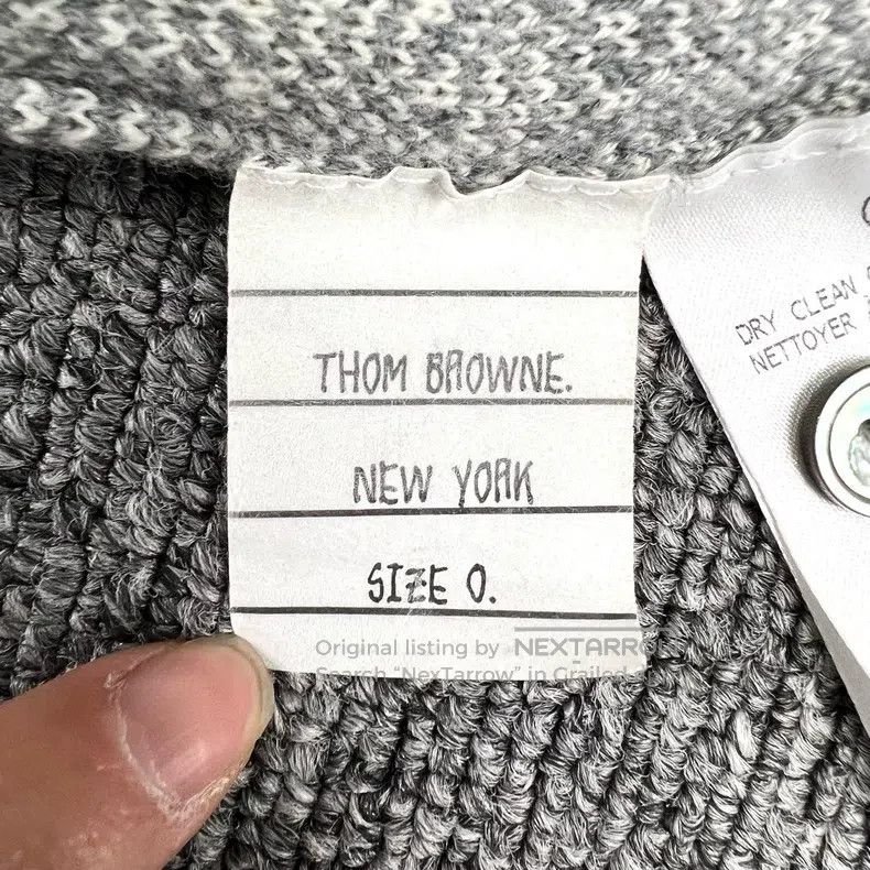 Thom Browne Thom Browne Gray Striped Fringe Wool Sweater Size US XS / EU 42 / 0 - 8 Thumbnail