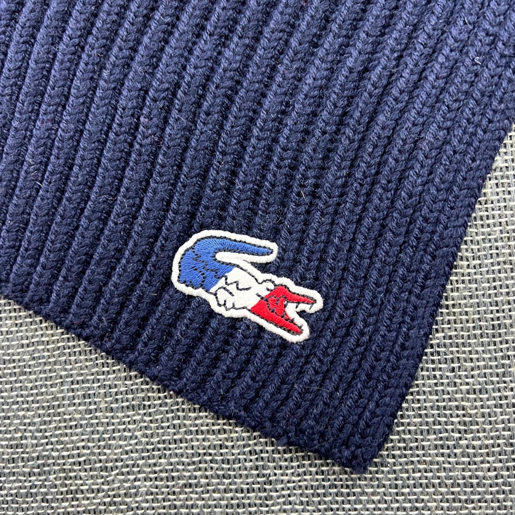 Lacoste LACOSTE France Olympic Games Tribute Scarf Limited Edition 100% Wool Crocodile Scarf Multicolor Unisex Wool 70 inches Mens Womens Boys Girls Size ONE SIZE - 2 Thumbnail