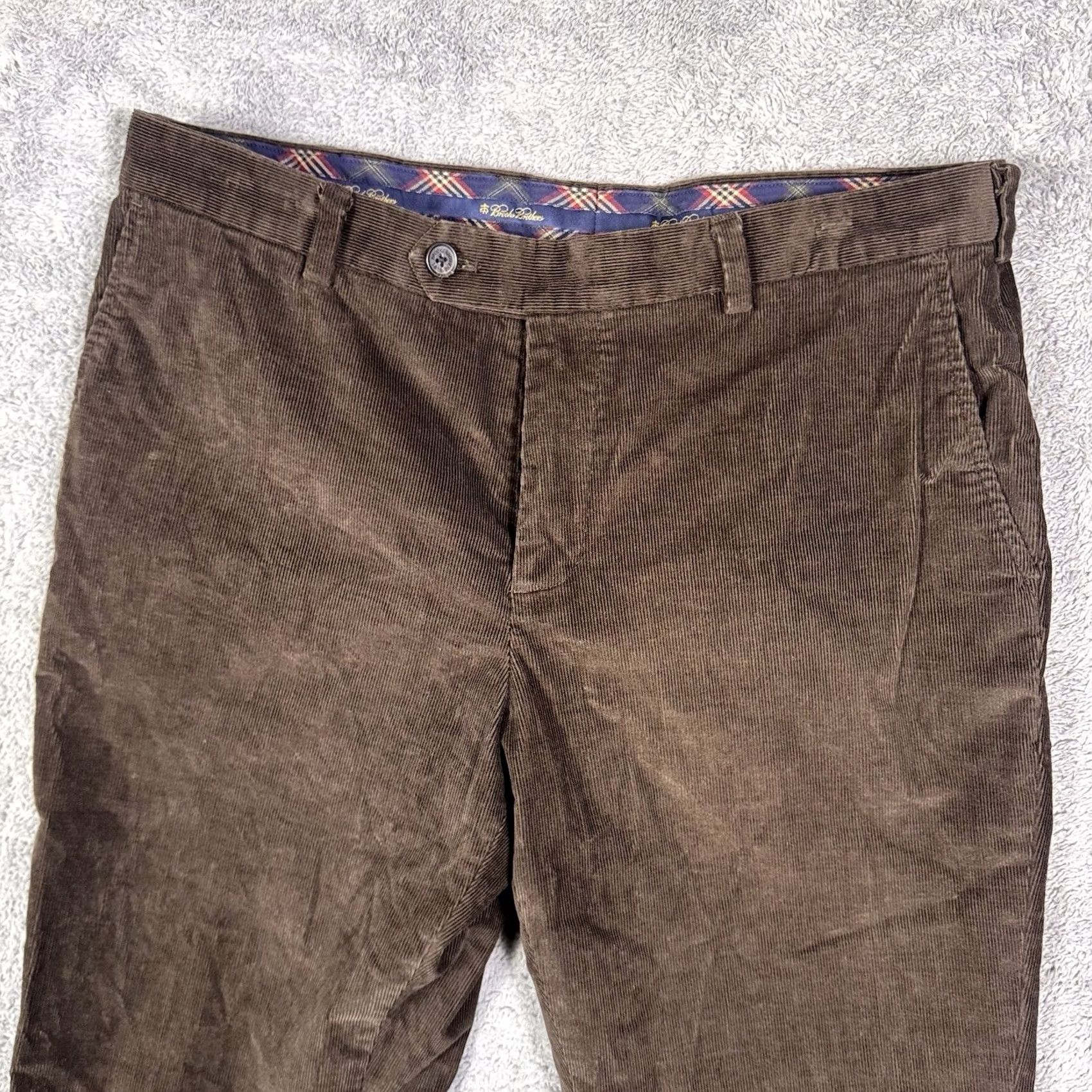 Brooks Brothers Brooks Brothers Milano Pants Mens 36x26 Brown Corduroy Preppy Hemmed Trouser Size US 36 / EU 52 - 4 Thumbnail