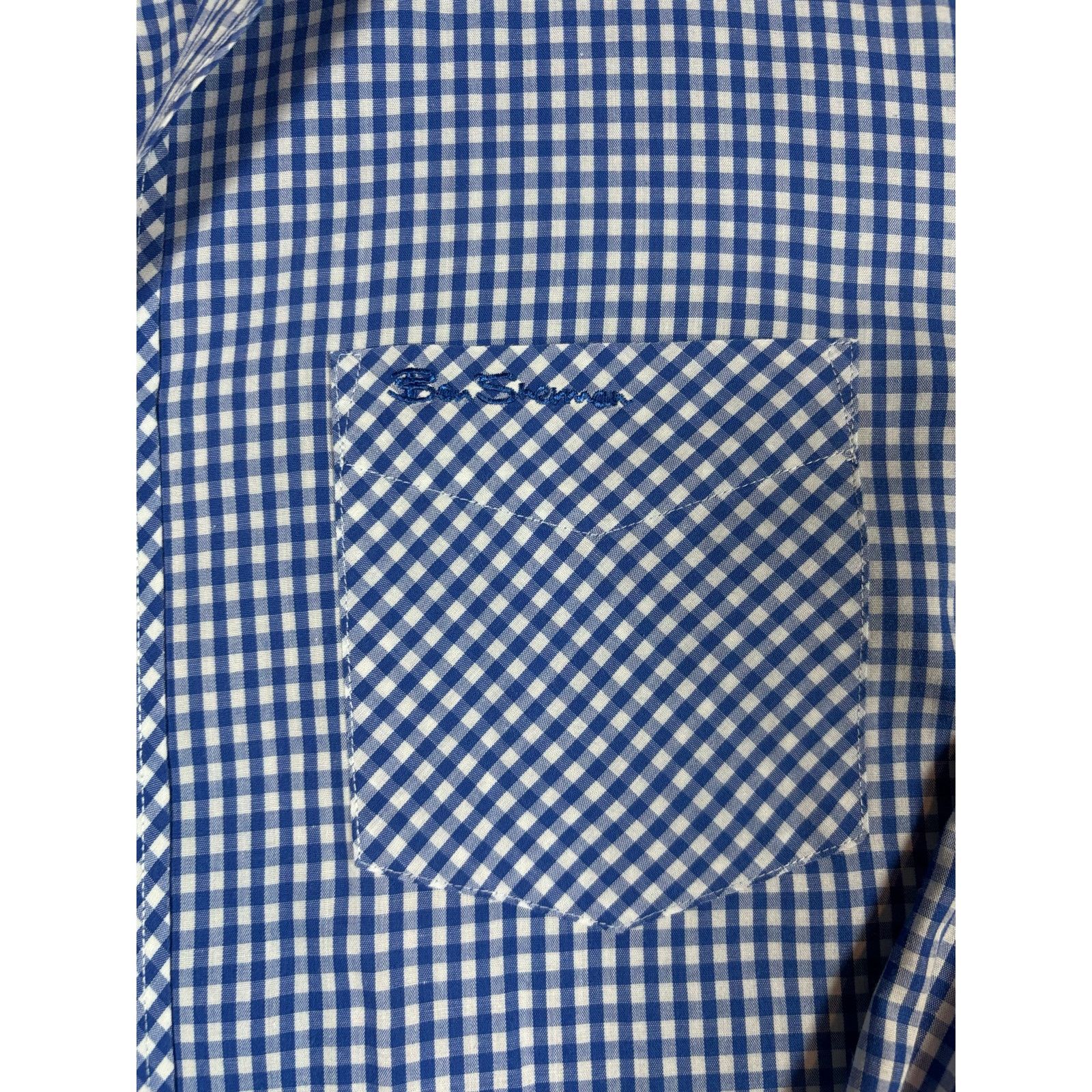 Ben Sherman Ben Sherman Blue Gingham Shirt Long Sleeve Size Medium #0483 Size US M / EU 48-50 / 2 - 2 Thumbnail