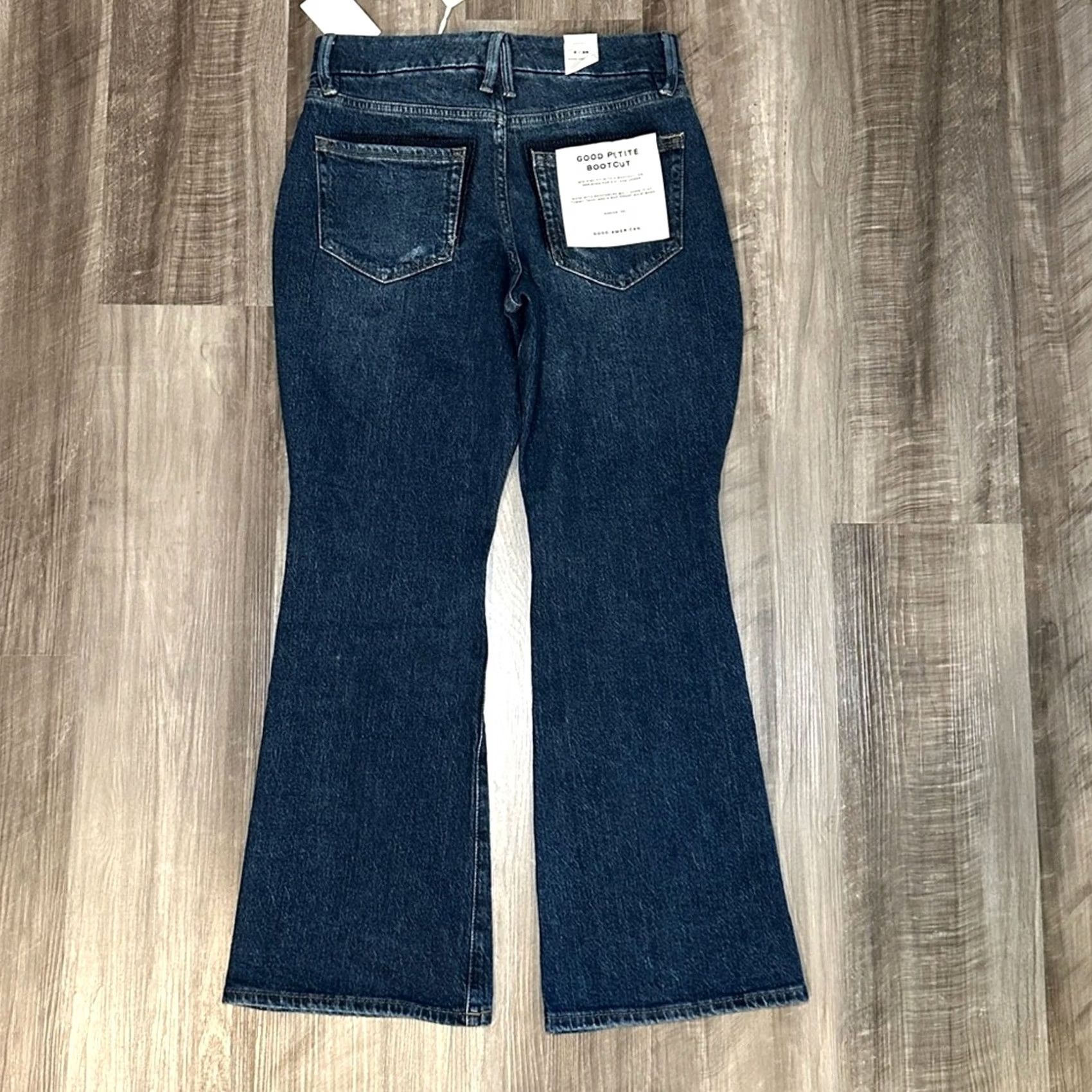 Good American Good American Jeans Bootcut Indigo Blue 2 Women's Regular 28 Inseam 28.5"} Size 26" / US 2 / IT 38 - 2 Thumbnail