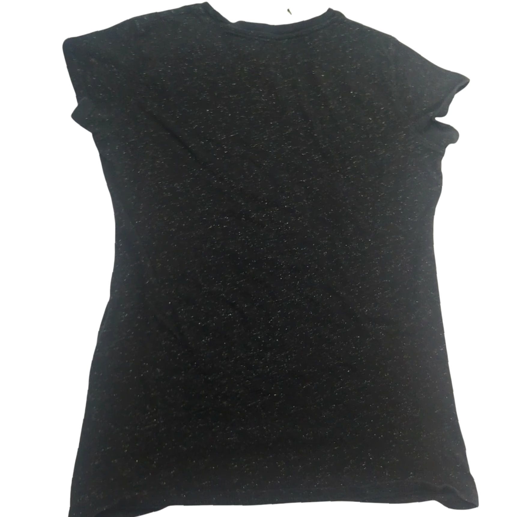 Disney Disney Parks T-Shirt Woman L Black Mickey Mouse Minnie Silver Glitter Cap Sleeve Casual 99% Cotton 1% Lurex Regular Womens Size L / US 10 / IT 46 - 3 Thumbnail