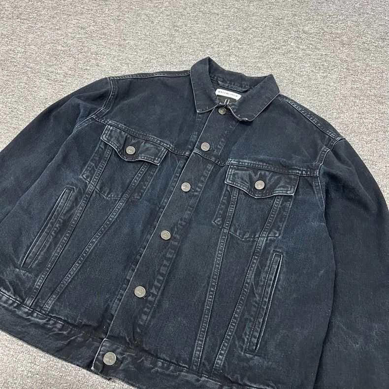 Balenciaga Balenciaga Back Embroidered Black and Pink Denim Jacket Size XS / US 0-2 / IT 36-38 - 3 Thumbnail