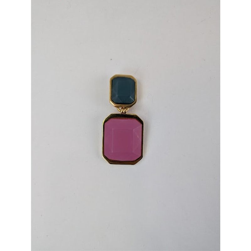 Saint Laurent Paris o1rshd1 Size: OS / Octagon Earring in Metal and Resin Multi Size ONE SIZE - 2 Thumbnail