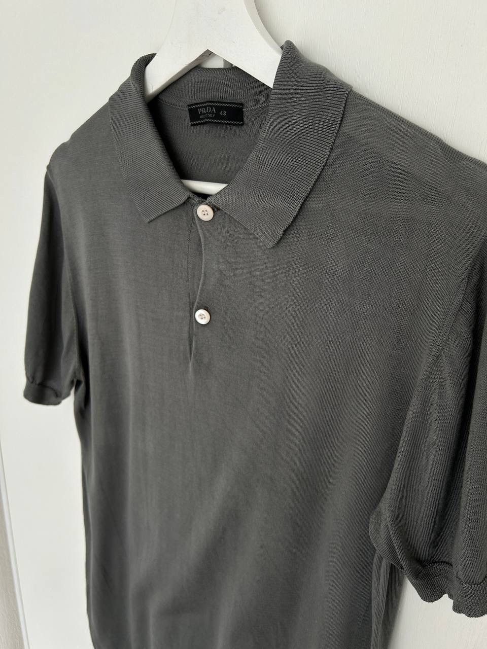 Prada Prada Milano Garment Dyed Silk Polo Knit Shirt Size M Size US M / EU 48-50 / 2 - 4 Thumbnail