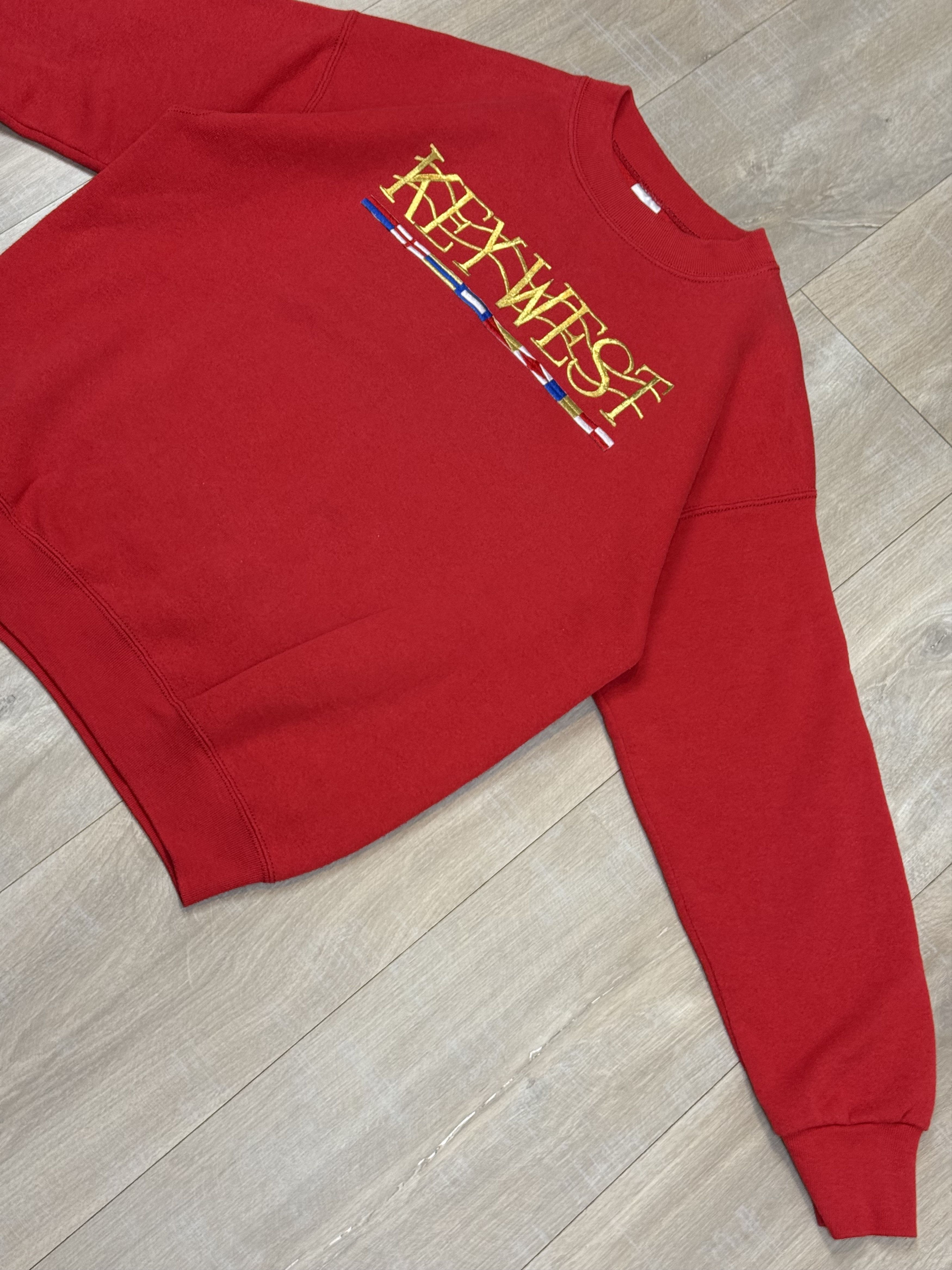 Vintage Vintage 90s Key West USA Women's Sweatshirt Red Size M Size M / US 6-8 / IT 42-44 - 3 Thumbnail