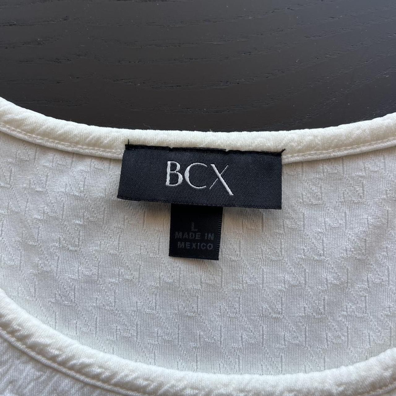 Other ✨ Elegant BCX White Textured Peplum Top ✨ Size L / US 10 / IT 46 - 2 Thumbnail