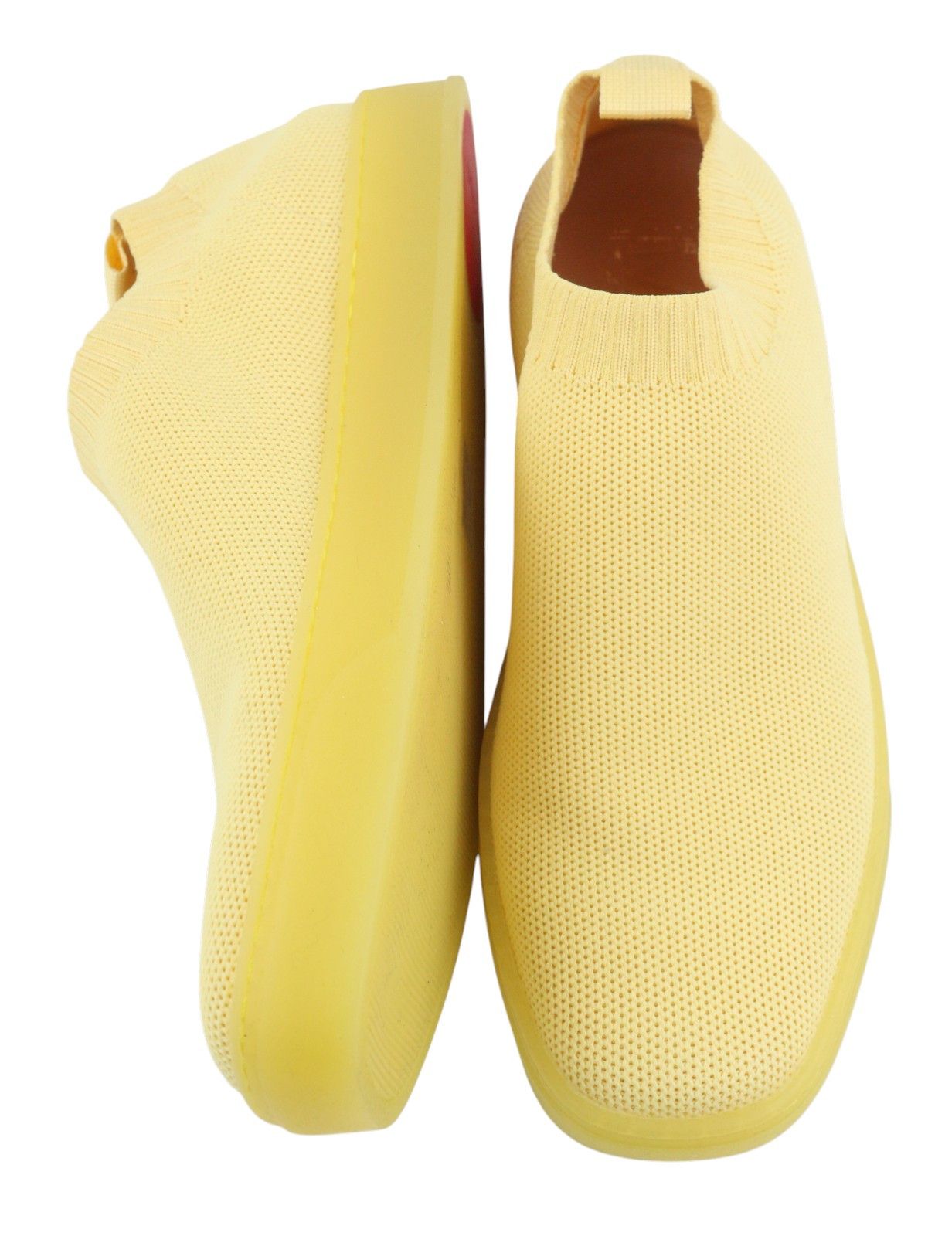 MAX&Co. EU37 Yellow Textured Slip On Square Sole Sneakers 88726 Size US 6 / IT 36 - 6 Thumbnail