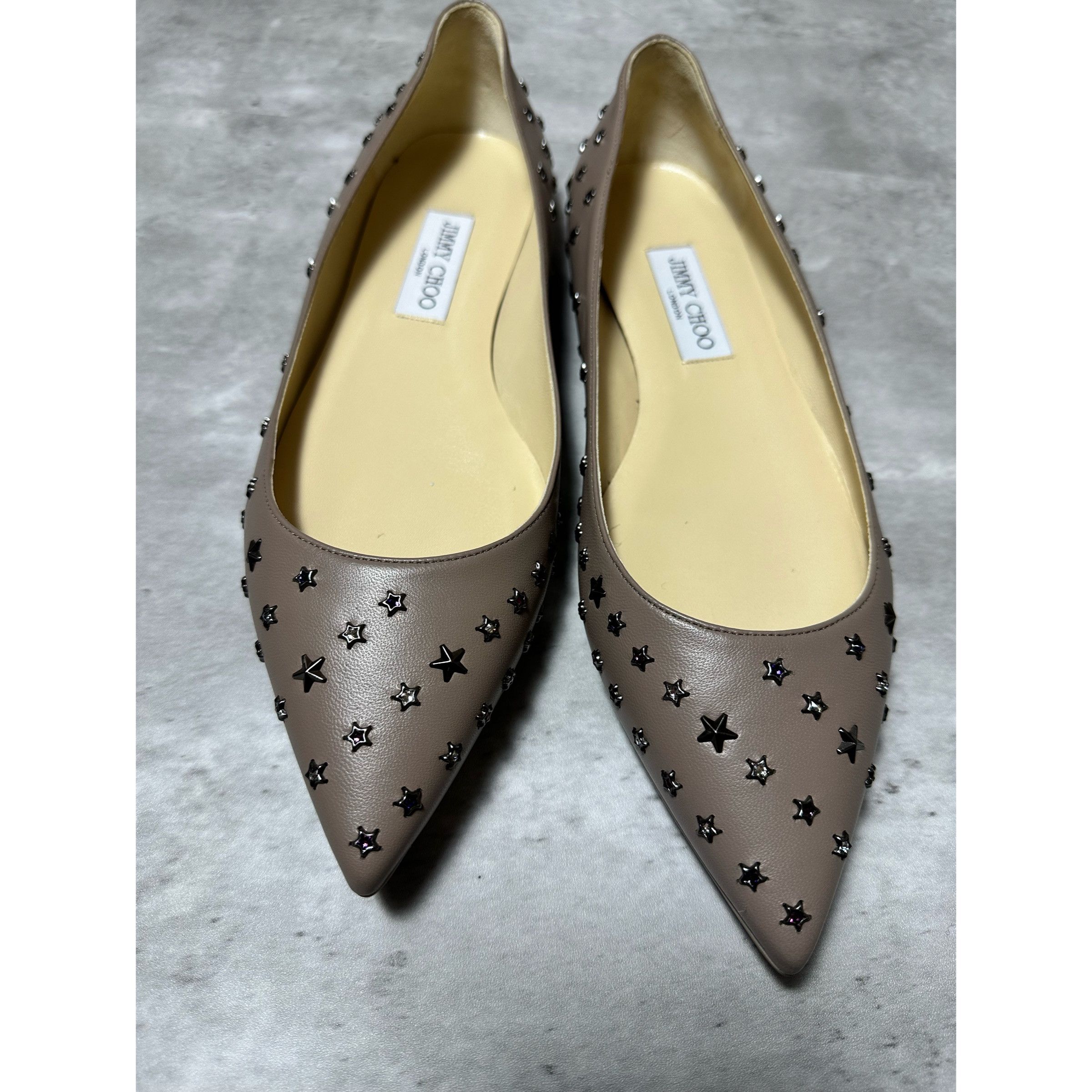 Jimmy Choo Jimmy Choo leather Taupe Flats with Star Studs Size US 11 / IT 41 - 2 Thumbnail