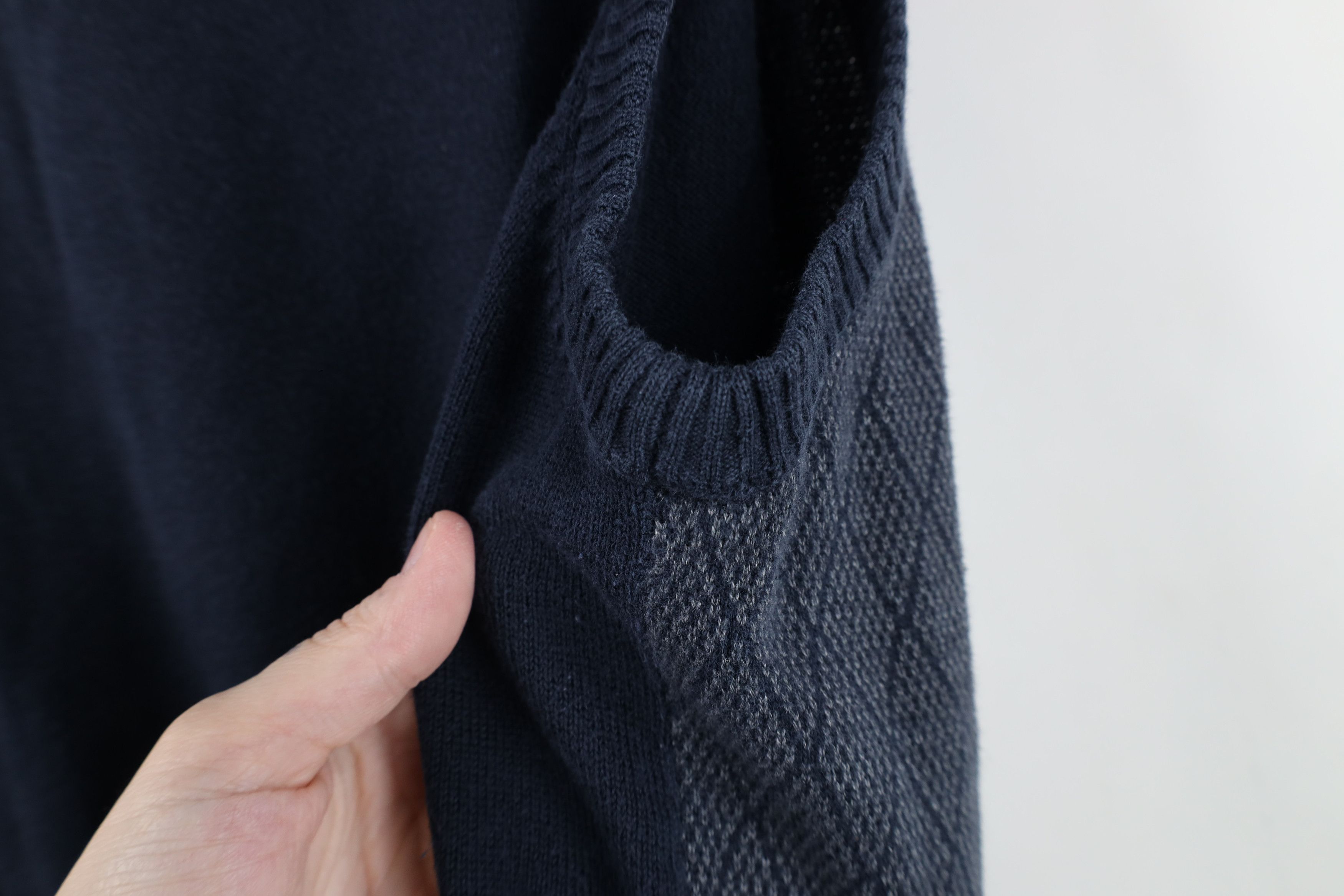 Vintage Vintage 90s Streetwear Diamond Knit V-Neck Sweater Vest Size US XL / EU 56 / 4 - 7 Thumbnail