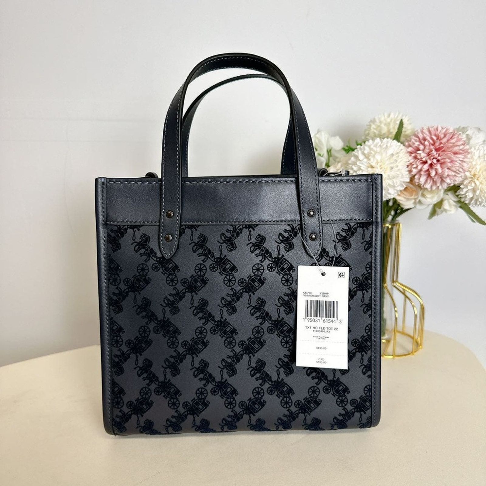 Coach Coach CD750 Field Tote 22 With Horse And Carriage IN NAVY Size ONE SIZE - 3 Thumbnail