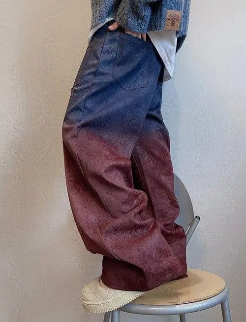 Japanese Brand Avant garde reverse front washed pu leather gradient pants Size US 32 / EU 48 - 3 Thumbnail