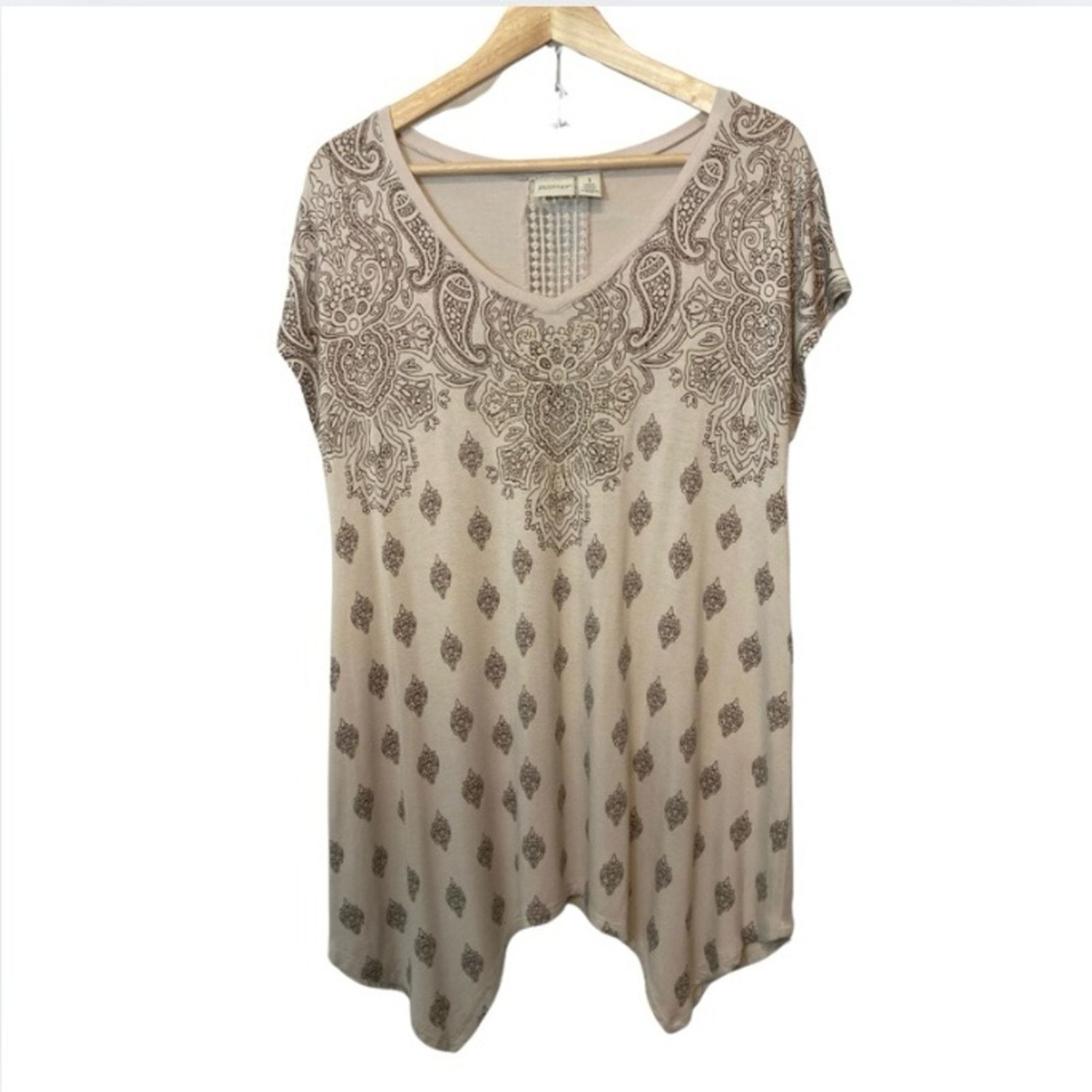 Chicos Chico’s Zenergy Cream Paisley Floral Lace Blouse Top Size M / US 6-8 / IT 42-44 - 1 Thumbnail