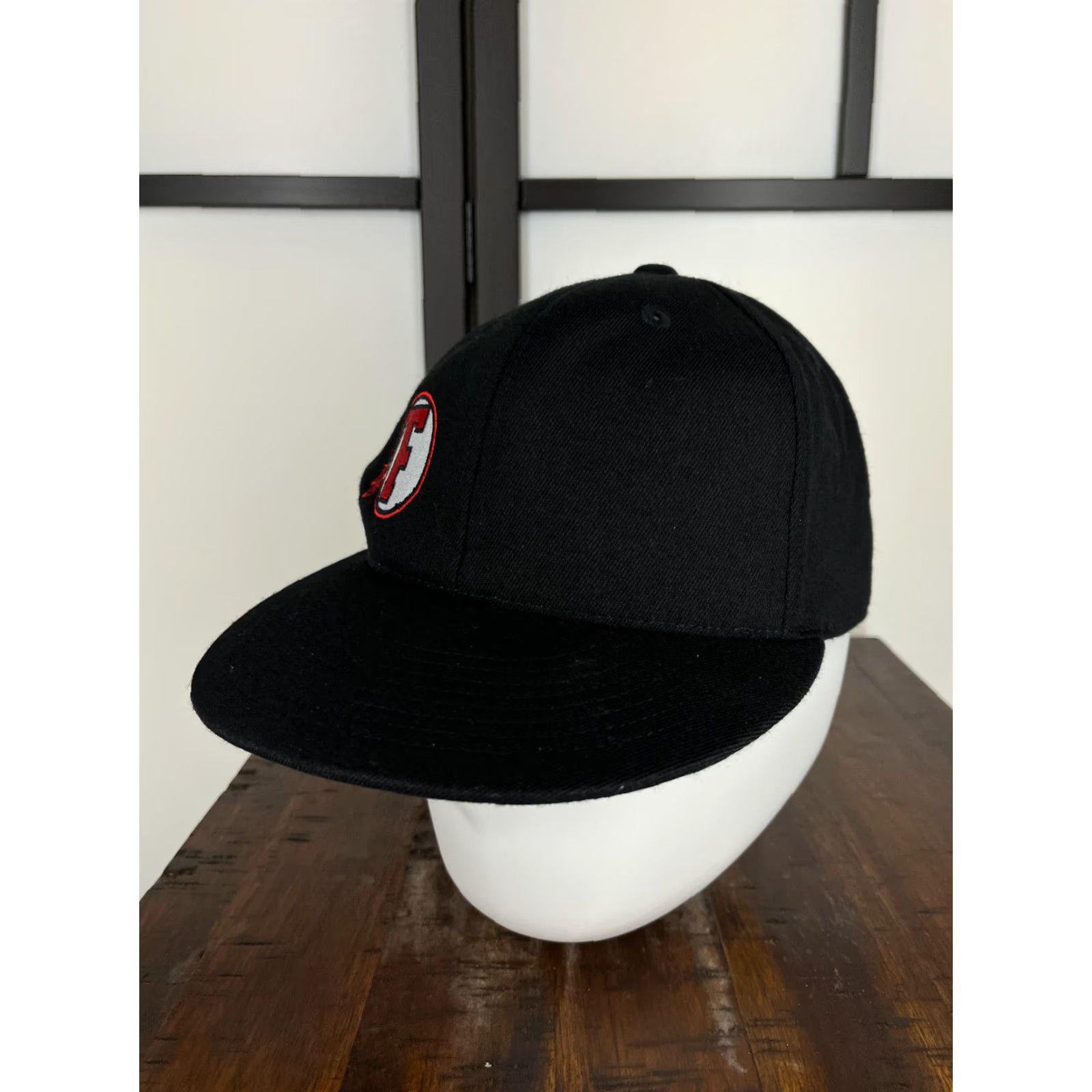 Vintage VINTAGE The Game Fallbrook High School Hat Cap Baseball Cap Fitted 7 1/4 Adult Black Wool Blend Logo School Mens Size ONE SIZE - 5 Thumbnail