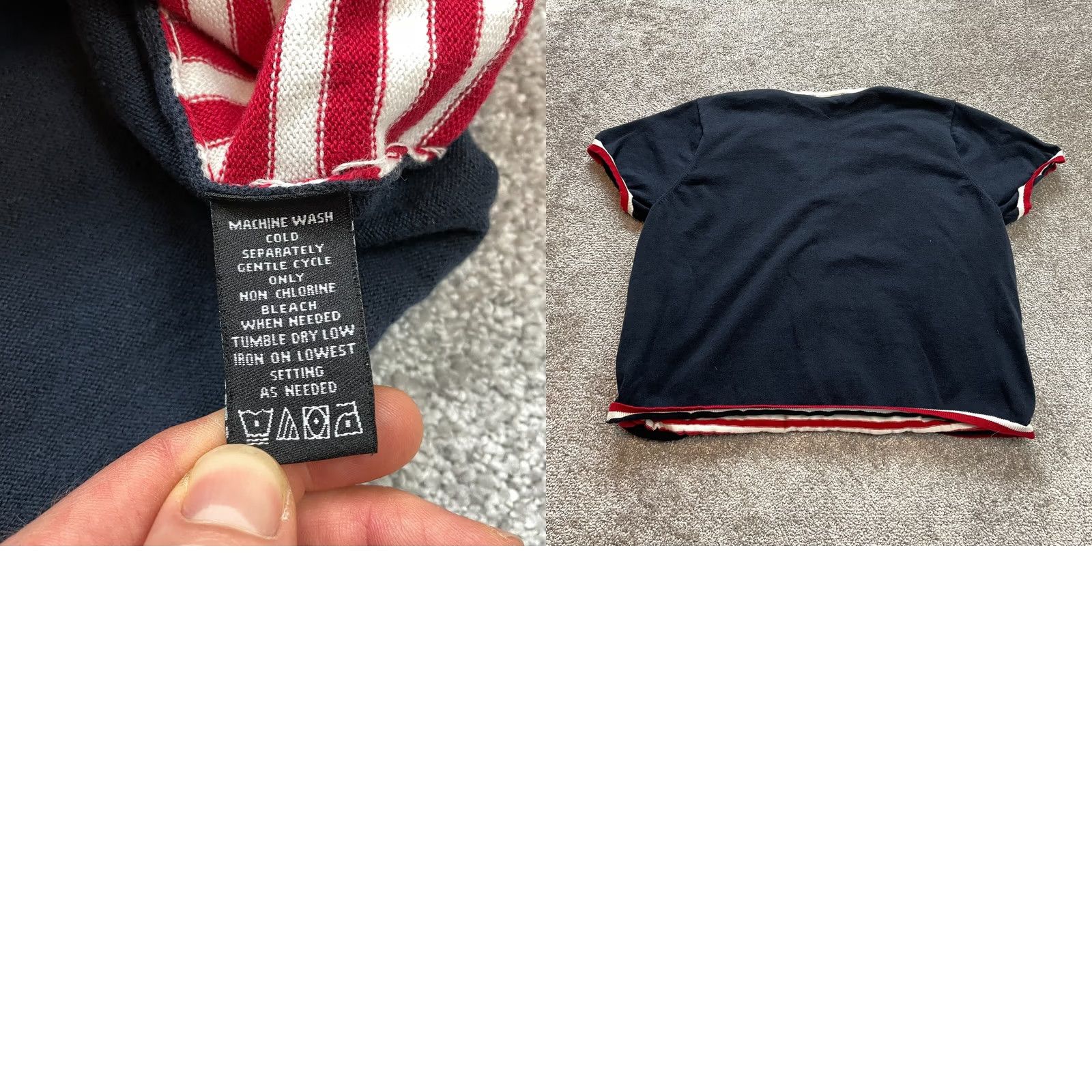 Vintage Norton McNaughton Sweater Short Sleeve Womens 2X Navy Blue Red Striped Combo Top Size XXL / US 16-18 / IT 52-54 - 8 Thumbnail