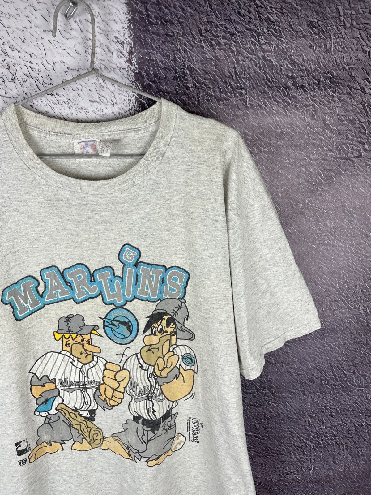 MLB the Flinstones vintage 1994 Florida Marlins MLB baseball tee Size US XL / EU 56 / 4 - 3 Thumbnail