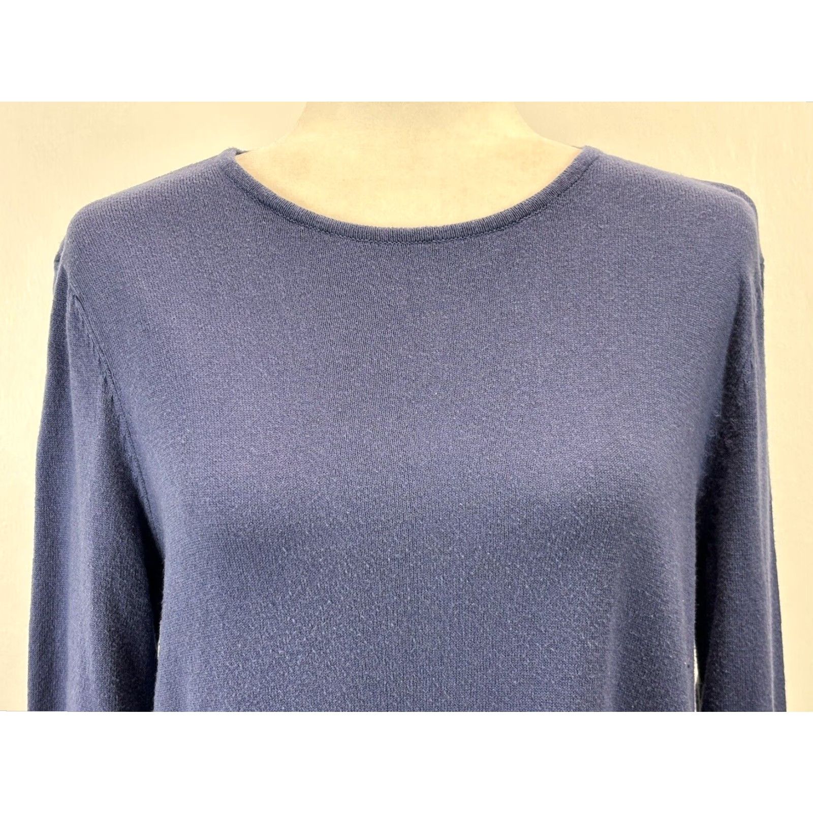 J. Jill J. Jill Women's Pullover Sweater Blue Medium Long Sleeve Cotton Blend Size M / US 6-8 / IT 42-44 - 5 Thumbnail