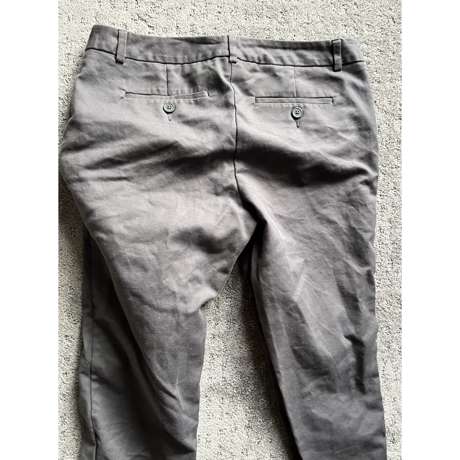 Vintage Van Heusen Slim Fit Gray Dress Pants Women's Size 6 Regular Stretch Tapered Pull On Size 28" / US 6 / IT 42 - 4 Thumbnail