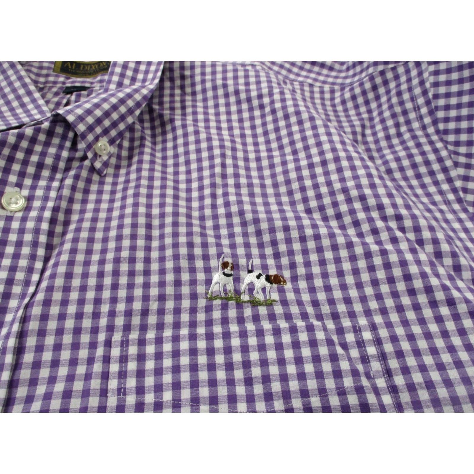 Logo 7 Al Dixons Shirt Mens XL Purple Plaid Button-Up Collared Long Sleeve White Space? Size US XL / EU 56 / 4 - 7 Thumbnail