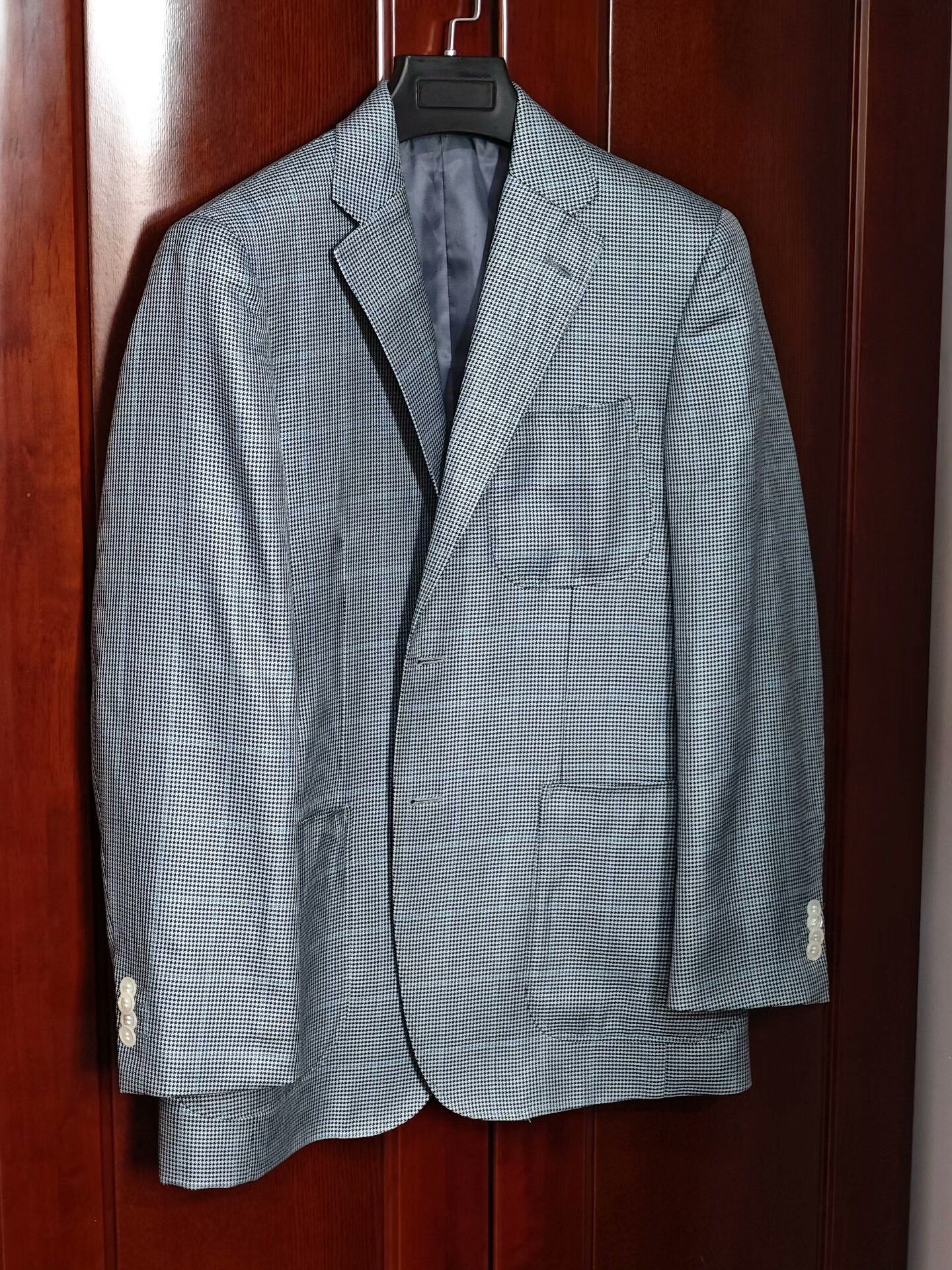 Japanese Brand Italian Blue Check Wool Silk Blazer Size US M / EU 48-50 / 2 - 1 Thumbnail