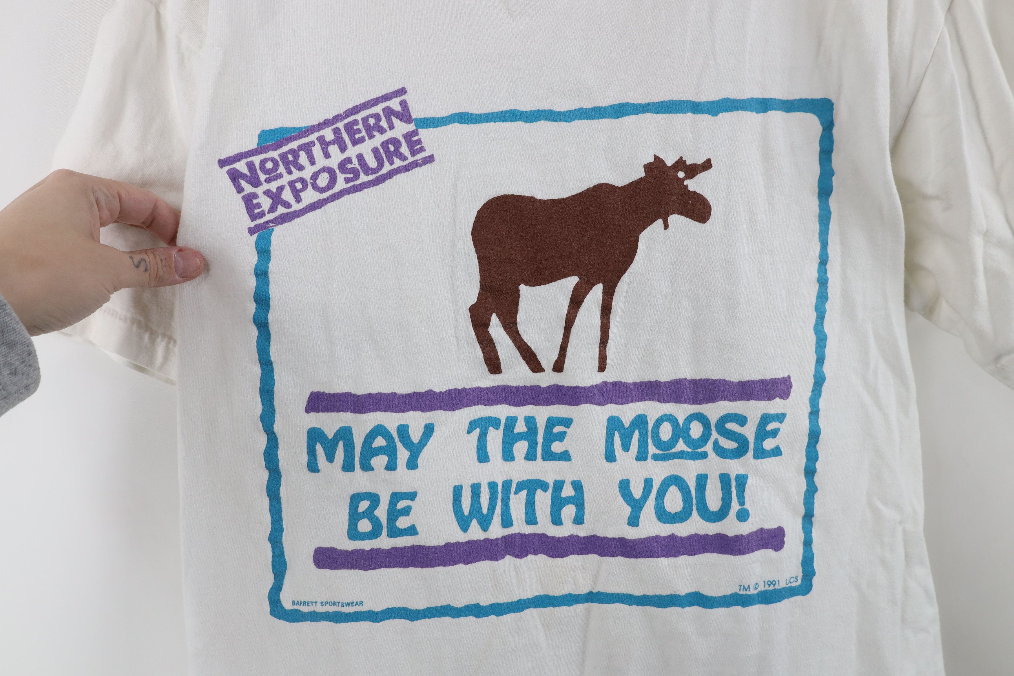 Vintage Vintage 90s Streetwear Moose Be With You Nature T-Shirt Size L / US 10 / IT 46 - 4 Thumbnail