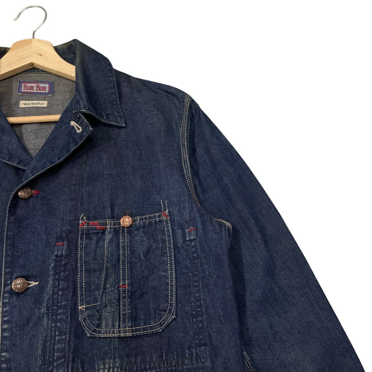 Blue Blue Japan Vintage Blue Blue Japan Arigato Denim Chore Jacket Size US S / EU 44-46 / 1 - 3 Thumbnail