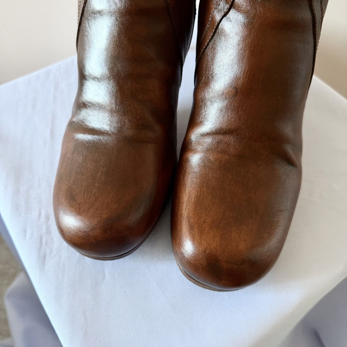 Rick Owens Rick Owens Stiletto Blood Brown Leather Zip Heels Boots Size US 10 / IT 40 - 3 Thumbnail