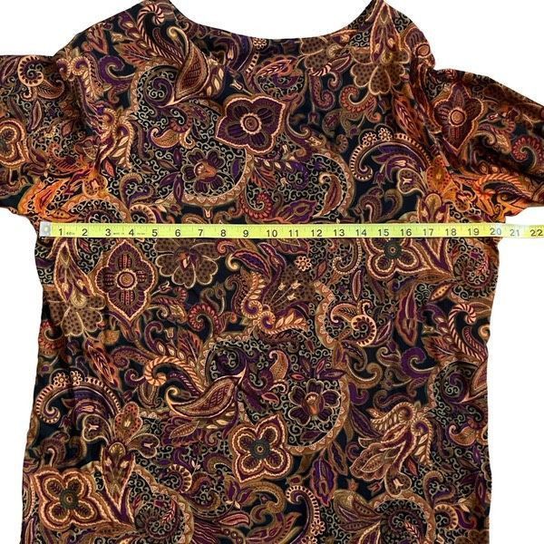 Vintage Vintage Cristin Stevens brown paisley short sleeves blouse Size L / US 10 / IT 46 - 4 Thumbnail