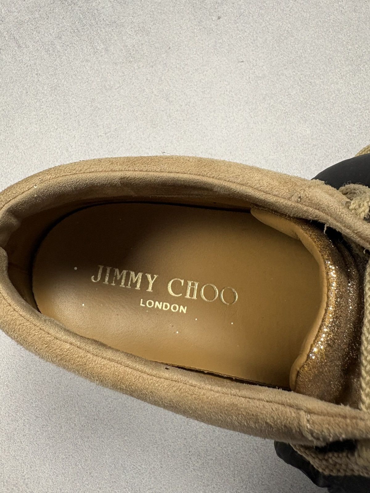 Jimmy Choo Jimmy Choo London Brown Glitter Suede Low Top Sneakers 38 Size US 8 / IT 38 - 14 Thumbnail