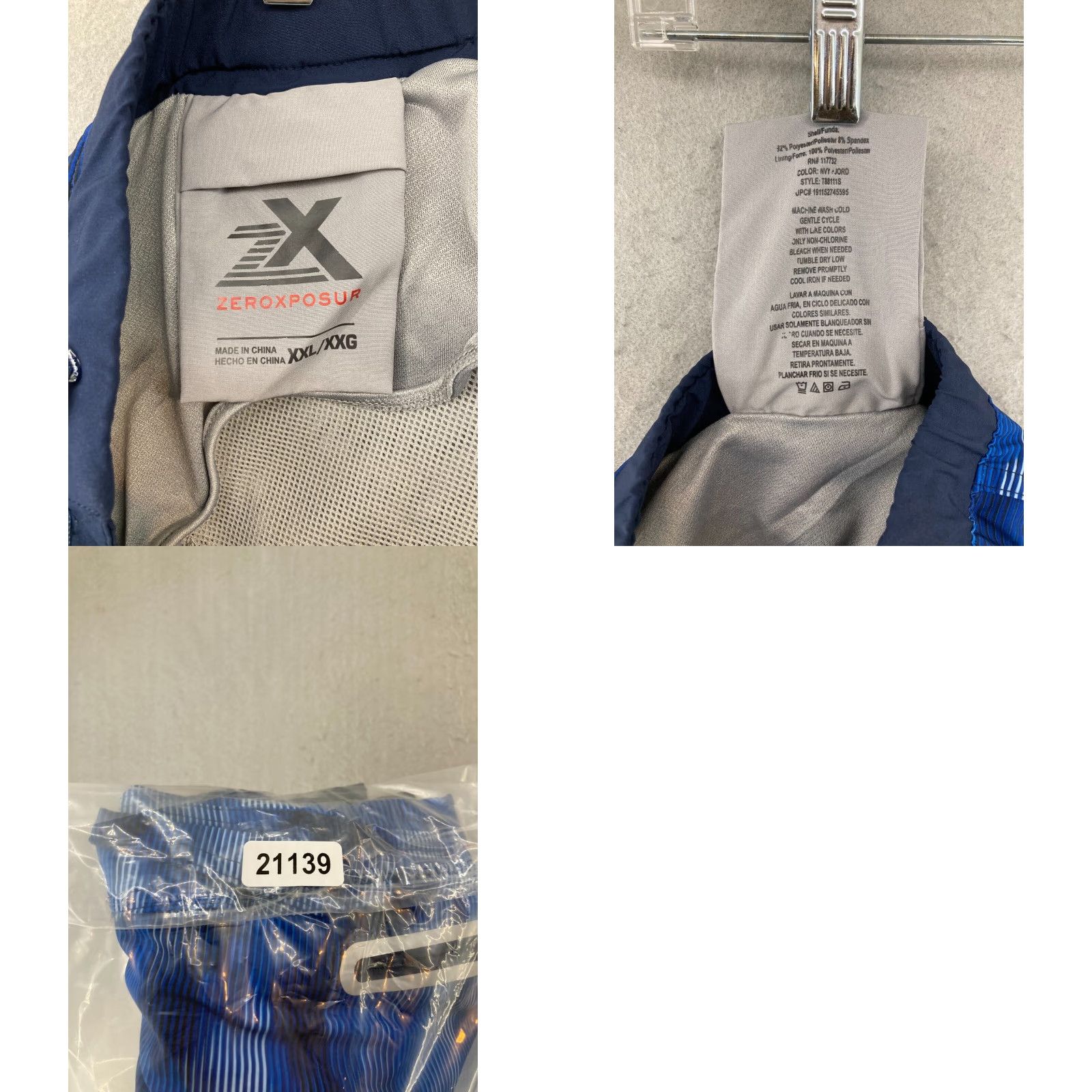 ZeroXposur ZeroXposur Mens Navy Blue Mass Plaid Swim Shorts 2XL Trunks Swimsuit UV Blue Plaid Beach Size US 39 - 8 Thumbnail