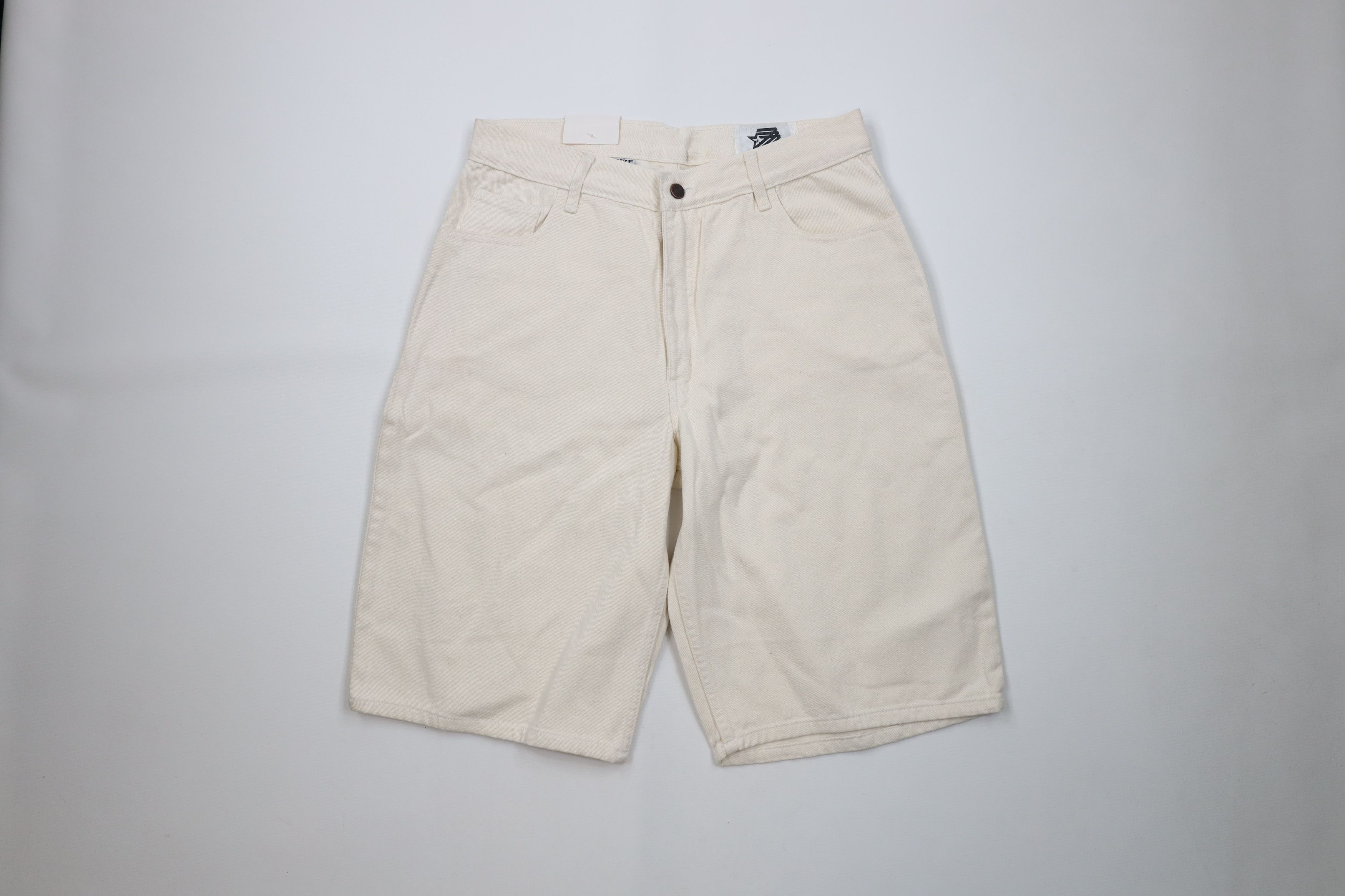 Vintage Deadstock Vintage 90s Streetwear Jean Shorts Jorts Cream Size US 34 / EU 50 - 1 Thumbnail