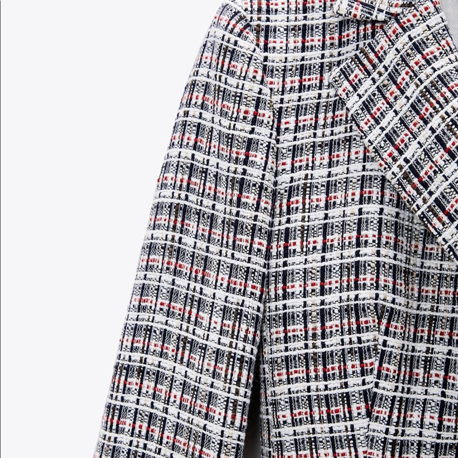Zara Zara double breasted textured weave jacket blazer Size L / US 10 / IT 46 - 13 Thumbnail