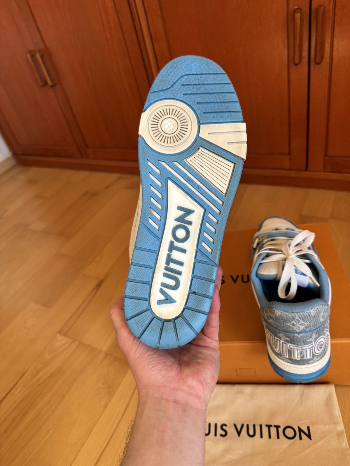 Louis Vuitton Louis Vuitton LV Trainer Velcro Strap Blue Denim Size US 10.5 / EU 43-44 - 10 Thumbnail