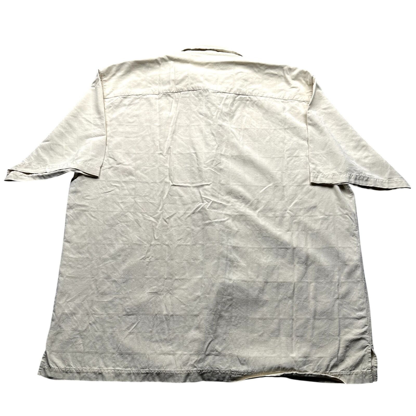 Tommy Bahama Tommy Bahama 100% Silk Textured Grid Shirt Men 2XLT Yellow Size US XXL / EU 58 / 5 - 2 Thumbnail