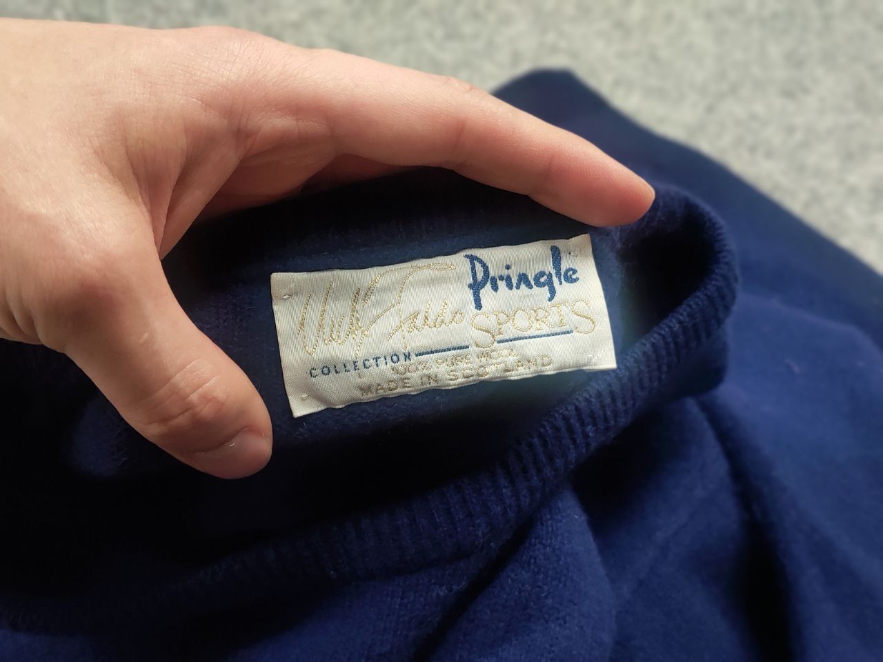 Pringle Of Scotland Vintage 80-90's Pringle Scotland Pure Wool Blue Knit Sweater Size US XL / EU 56 / 4 - 12 Thumbnail