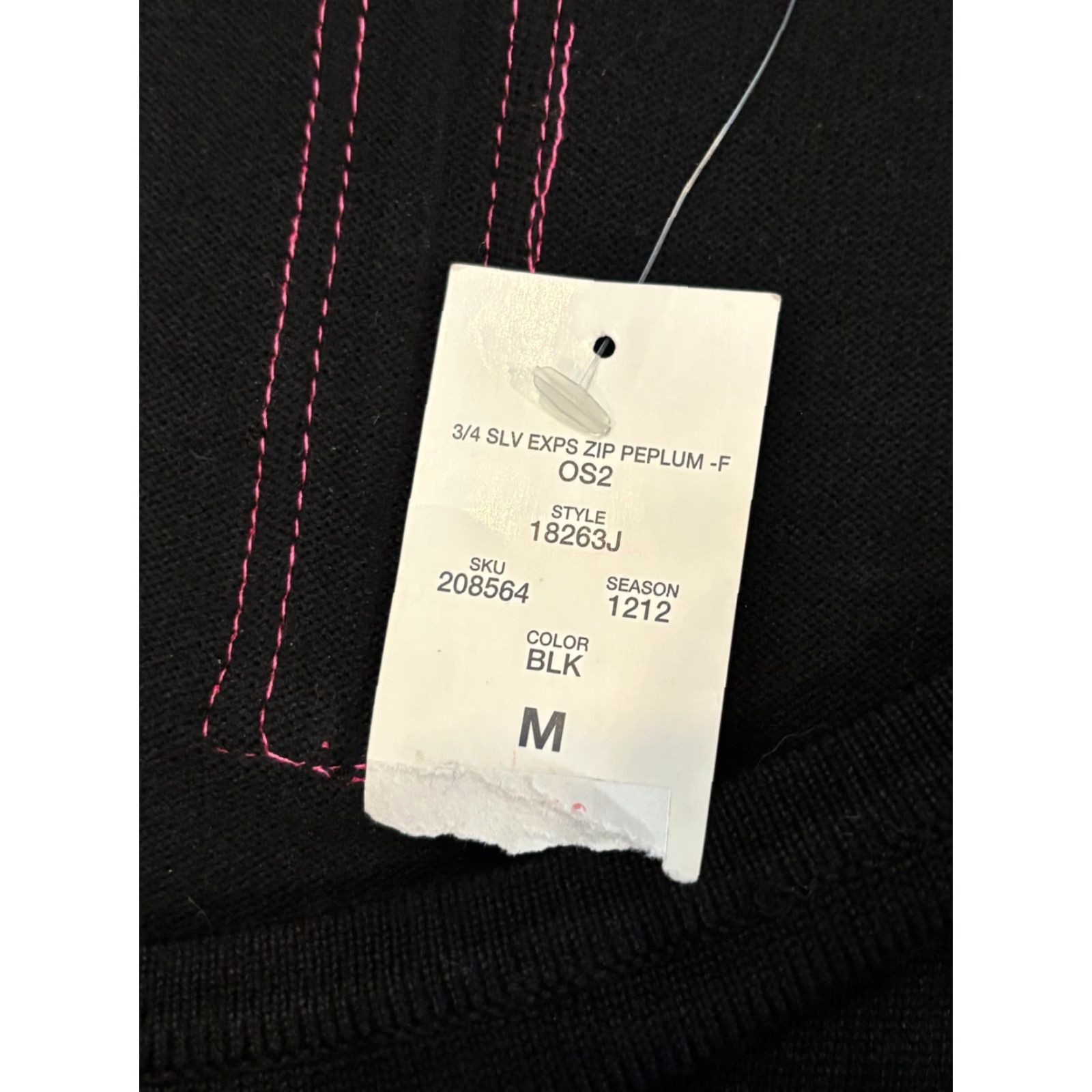 Bebe NWT Bebe Peplum Top Womens Medium Black Short Sleeve Stretch Casual 2B Blouse Jerseys Womens M Black Y2K Size M / US 6-8 / IT 42-44 - 3 Thumbnail