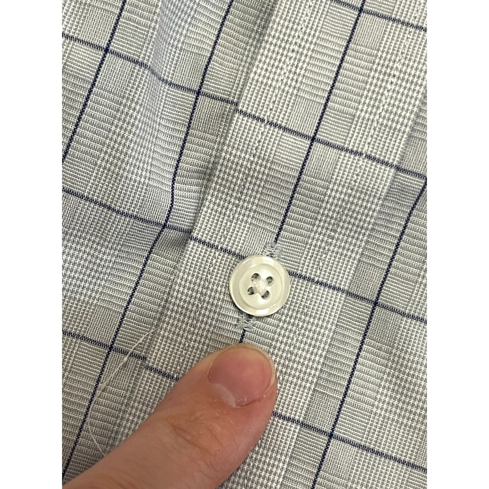Merona Merona Shirt Mens Small 14-14.5 Gray White Check Button Up Long Sleeve Casual Size US S / EU 44-46 / 1 - 5 Thumbnail