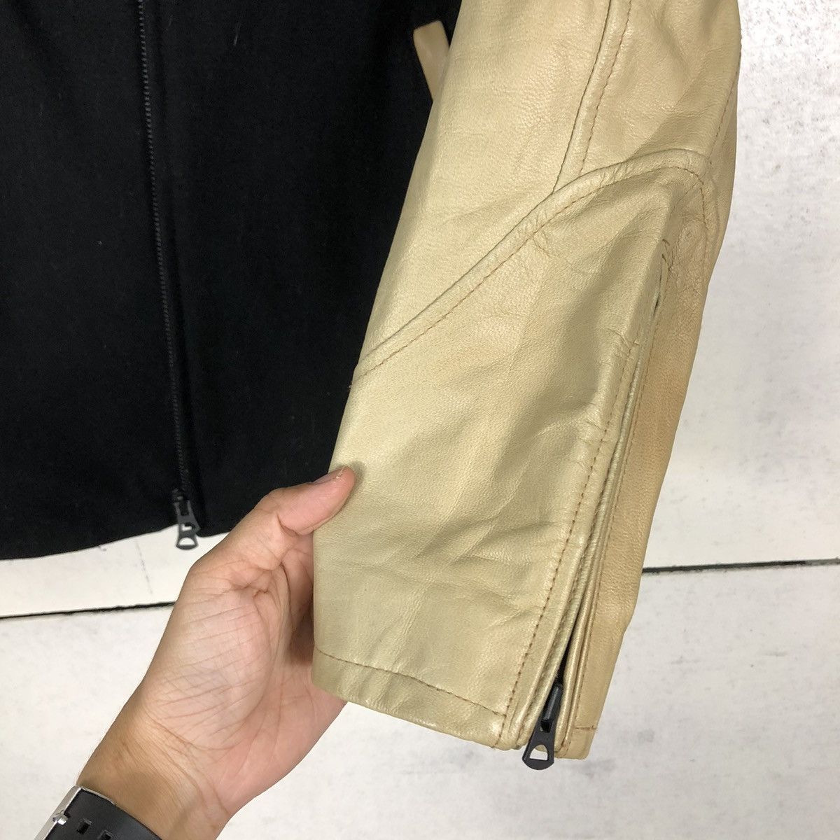 Japanese Brand 🔥VINTAGE LEATHER JACKET HANDSUMES ISSEY MIYAKE JAPAN Size US L / EU 52-54 / 3 - 15 Thumbnail
