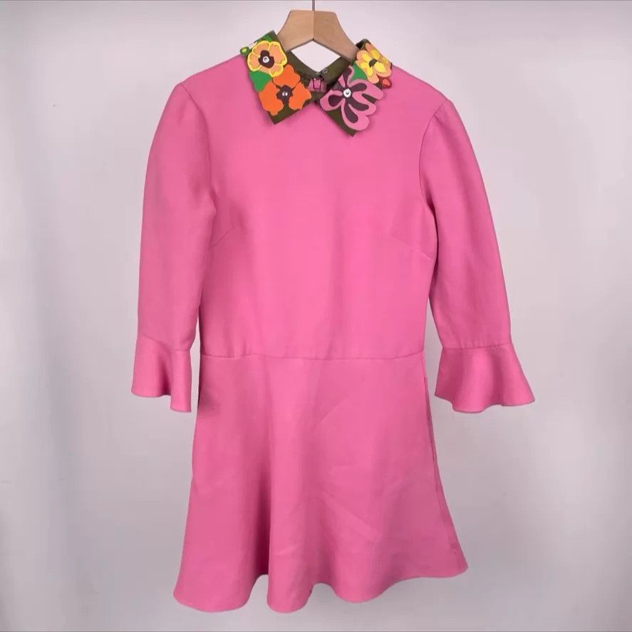 Valentino Valentino Sweet Flower Leather Collar Dress Size 38 Size XS / US 0-2 / IT 36-38 - 1 Thumbnail