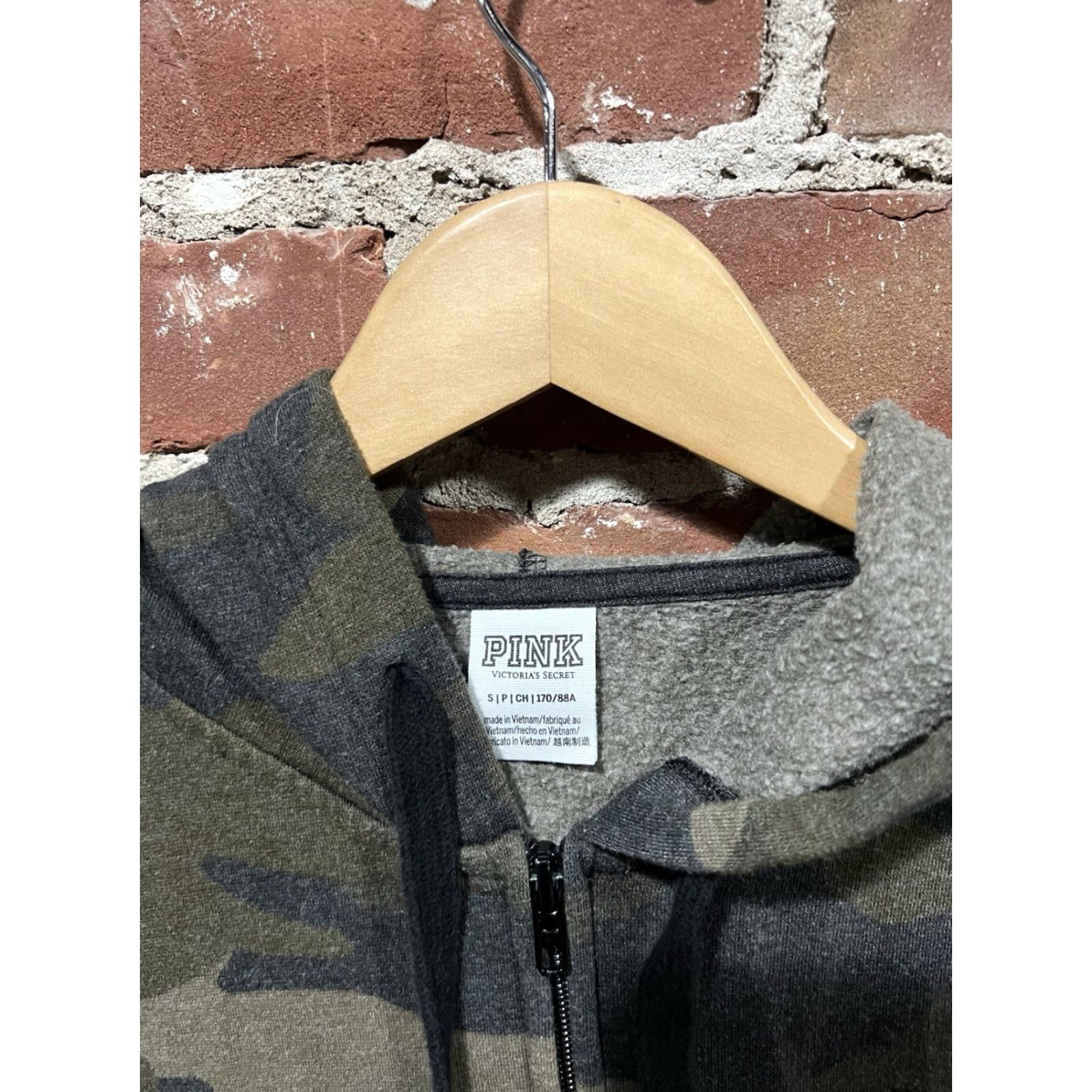 Pinko PINK Sweatshirt Full Zip Hooded Long Sleeve Camouflage Green Size S Womens Shirt Modern Activewear Size S / US 4 / IT 40 - 3 Thumbnail