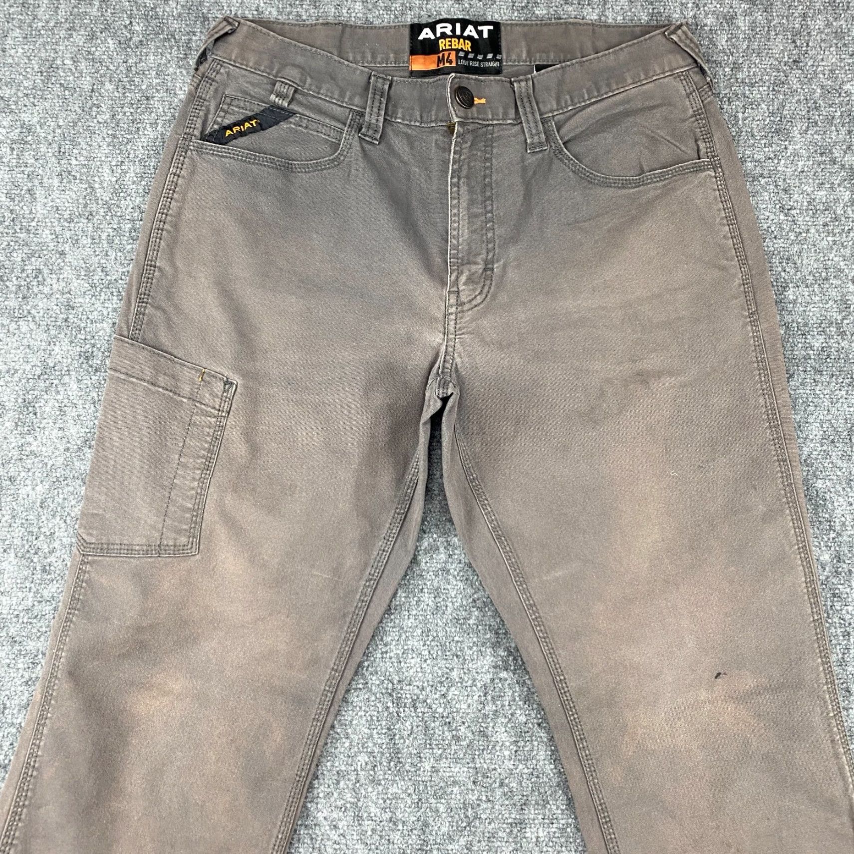 Ariat Ariat Rebar M4 Pants Mens 32 x 30 Gray Canvas Straight Utility Work Durastretch Size US 32 / EU 48 - 3 Thumbnail